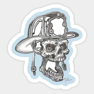 Firefighter Skull Sticker